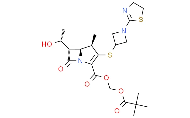 The structural formula of Tebipenem Pivoxil The structural formula of Tebipenem Pivoxil